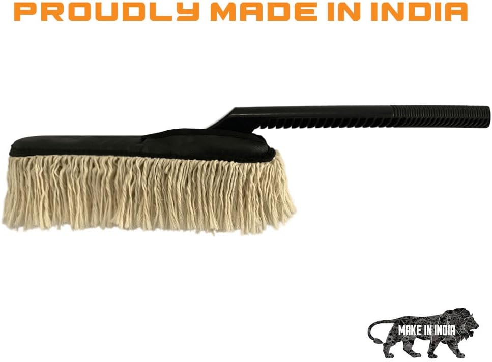 Jopasu Car Duster Brush with Dry Wash Combo Pack for Waterless Car Care Cleaning & Dusting, Scratch Proof & Eco-Friendly Combo