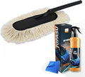Jopasu Car Duster Brush with Dry Wash Combo Pack for Waterless Car Care Cleaning & Dusting, Scratch Proof & Eco-Friendly Combo