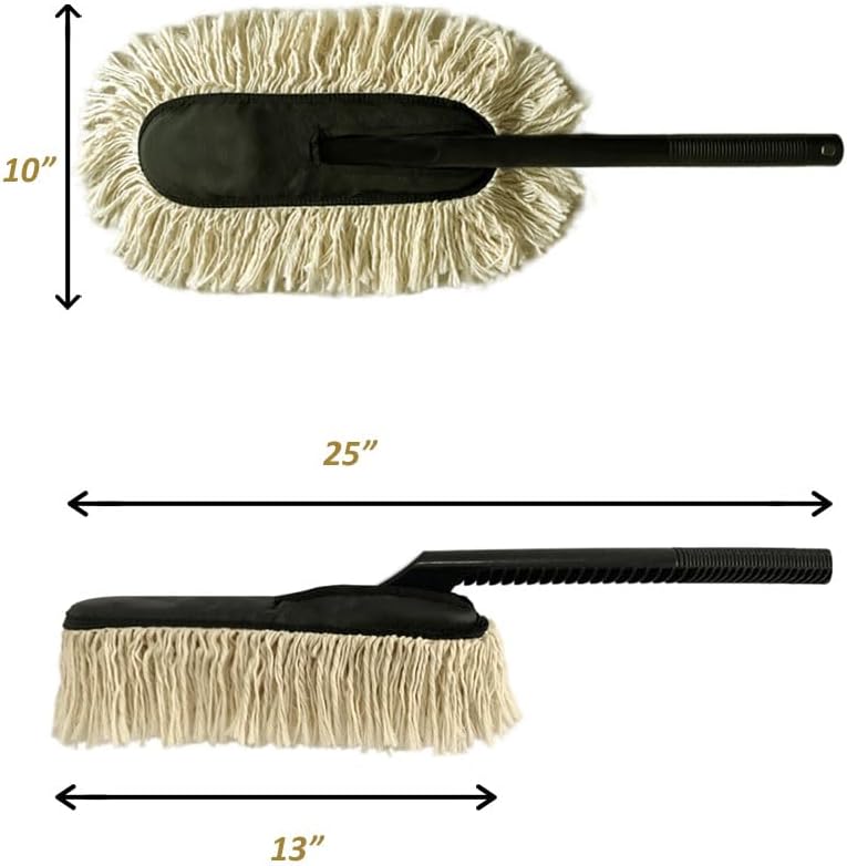 Jopasu Car Duster Brush with Dry Wash Combo Pack for Waterless Car Care Cleaning & Dusting, Scratch Proof & Eco-Friendly Combo