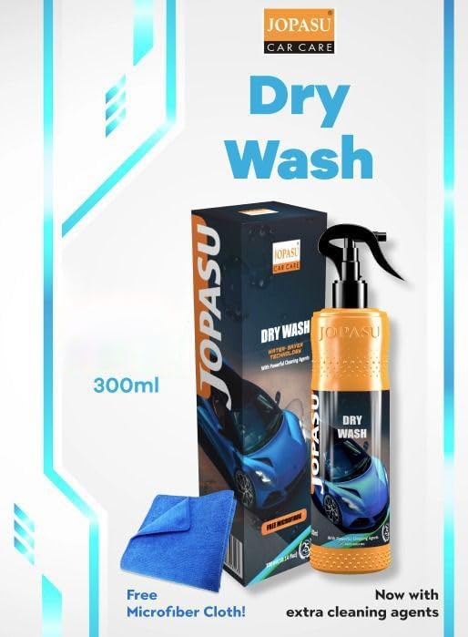 Jopasu Car Duster Brush with Dry Wash Combo Pack for Waterless Car Care Cleaning & Dusting, Scratch Proof & Eco-Friendly Combo