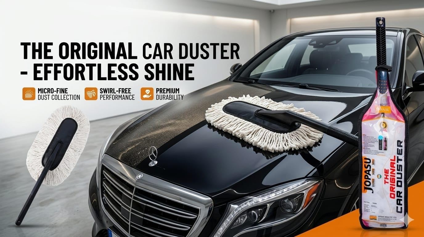 Jopasu Car Duster Brush with Dry Wash Combo Pack for Waterless Car Care Cleaning & Dusting, Scratch Proof & Eco-Friendly Combo