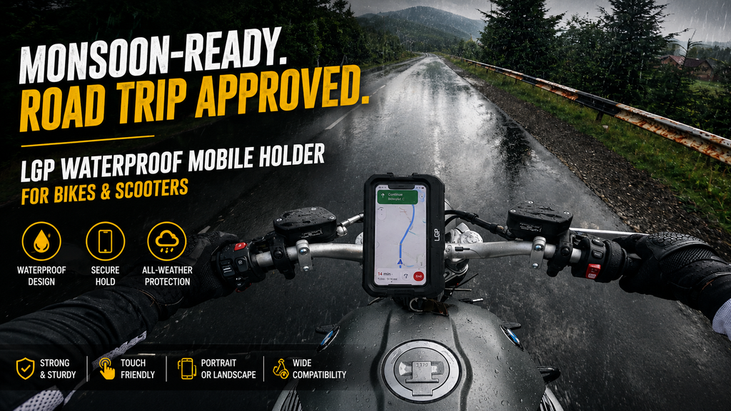 LGP Waterproof Bike Mobile Holder Rainproof Phone Mount with 360° Rotation