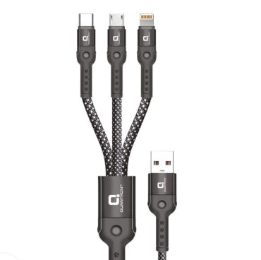 QMC-817 Braided 3-IN-1 Data Cable 1.2Mtrs (15Watt)